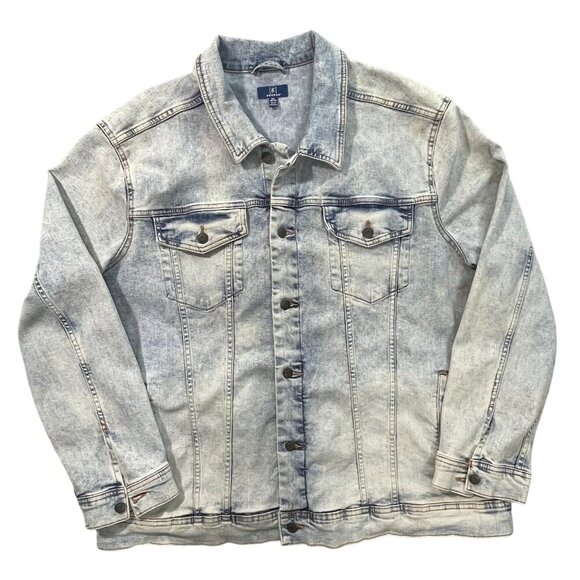 George Other - Mens Denim Trucker Jean Jacket Lt Wash Blue Retro Casual Relaxed Workwear 2XL